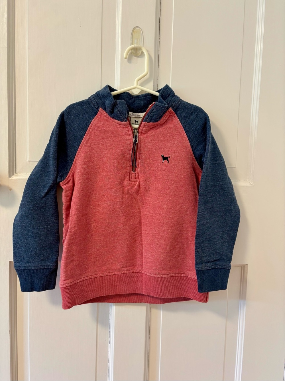 The Black Dog Kids Half-Zip Pullover - Red & Navy